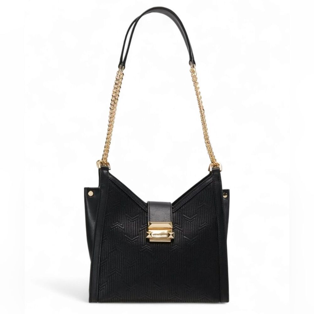 Black Michael Kors Whitney Quilted Chain Shoulder Bag